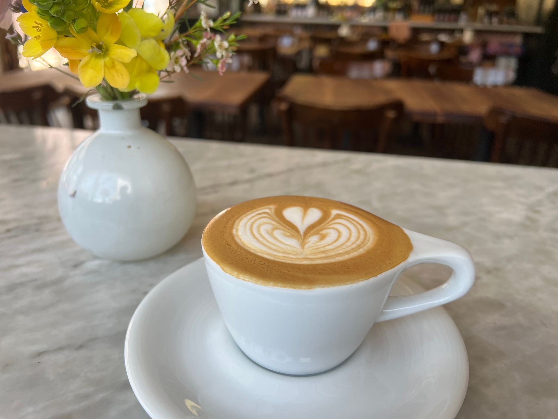 Cappuccino coffee Venice beach latte art